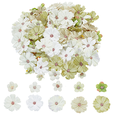 100Pcs 10 Style Silk Cloth Flower DIY-WR0003-92-1