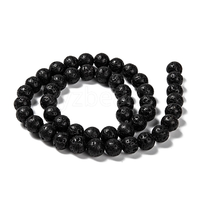 Natural Lava Rock Round Bead Strands G-M169-8mm-03-1