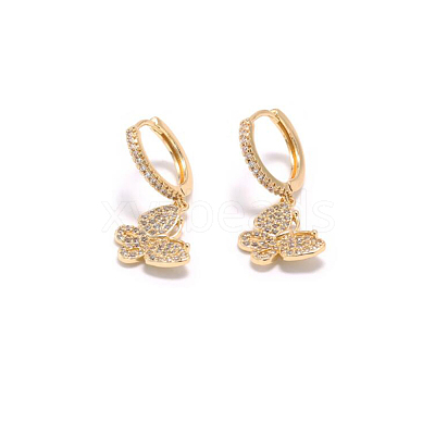 Brass Micro Pave Grade AAA Cubic Zirconia Huggie Hoop Earrings JE022A-X-1