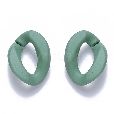 Opaque Spray Painted Acrylic Linking Rings OACR-S036-001A-I-1-1