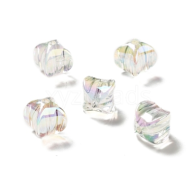 Two Tone UV Plating Rainbow Iridescent Acrylic Beads TACR-D010-04G-1
