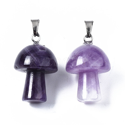 Natural Amethyst Pendants G-N0325-10D-1