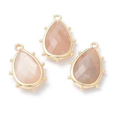 Natural Sunstone Pendants G-B009-02G-C-1
