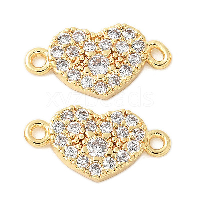 Brass Micro Pave Cubic Zirconia Connector Charms KK-U056-43G-1