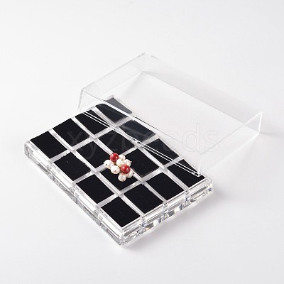 Cuboid Organic Glass Ring Display Boxes X-RDIS-N015-03-1