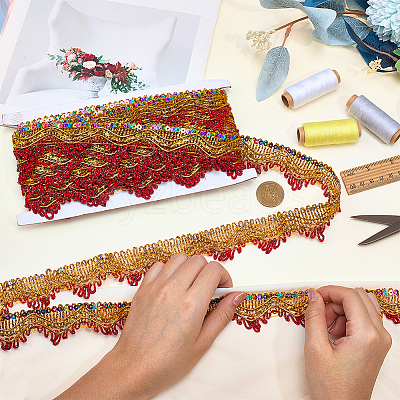Polyester Fiber Lace Trim OCOR-WH0101-226B-1