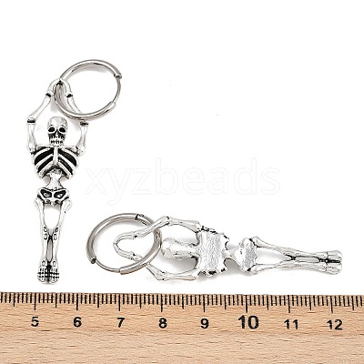 Alloy Skeleton Hoop Earrings EJEW-Z132-01AS-1