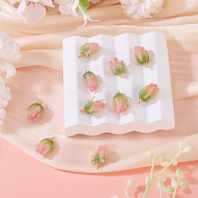 10Pcs Transparent Acrylic Pendants SACR-TA0001-66B-1