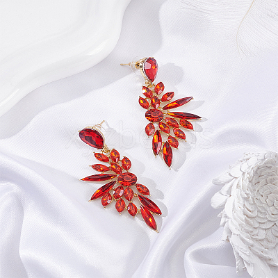 1 Pair Resin Wing Dangle Stud Earrings EJEW-LP0001-23B-1