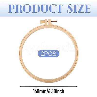 Plastic Imitation Bamboo Cross Stitch Embroidery Hoops TOOL-TADJ0001-03D-1