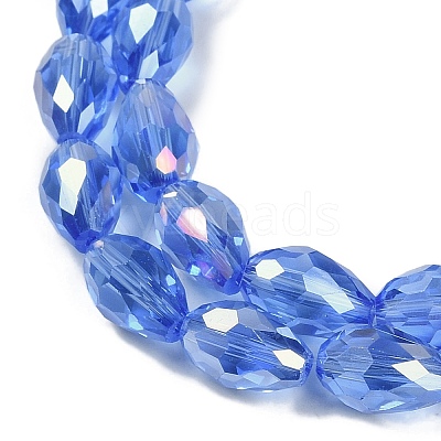 Transparent Electroplate Glass Beads Strands EGLA-N013-T8mm-B10-1