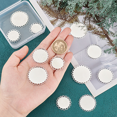 12Pcs 3 Styles Iron Slide Charms Cabochon Settings FIND-PH0008-77S-1