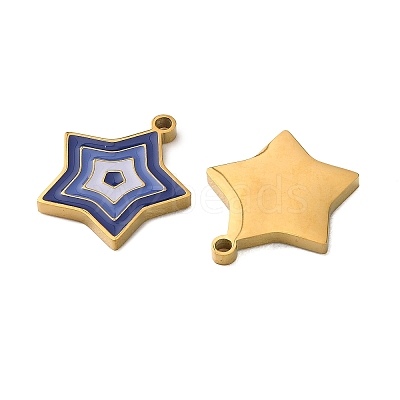 304 Stainless Steel Enamel Pendants STAS-B100-07G-1