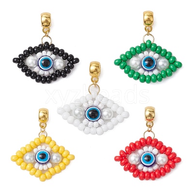 Handmade Glass Seeds European Dangle Charms PALLOY-MZ00349-1