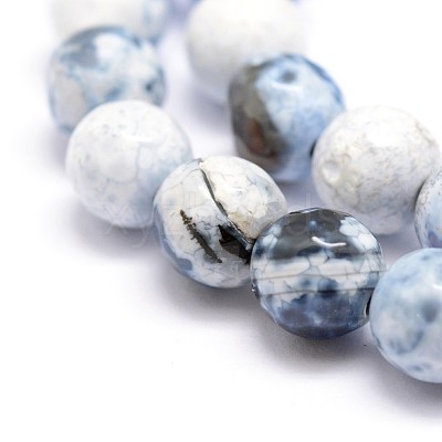 Faceted Natural Fire Crackle Agate Beads Strands X-G-F447-8mm-B09-1