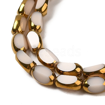 Electroplate Opaque Color Glass Beads Strands EGLA-Q127-A01-02J-1
