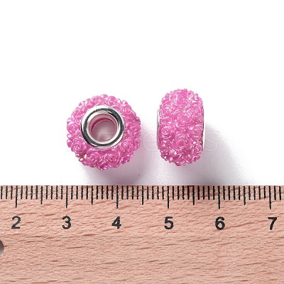 AB Color Resin Rose Flower European Beads RESI-M001-05K-1