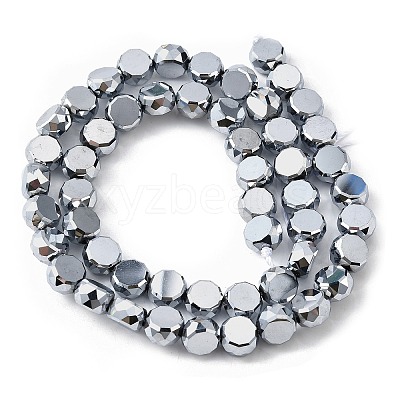 Electroplate Glass Beads Strands X-EGLA-L045-G-FP01-1