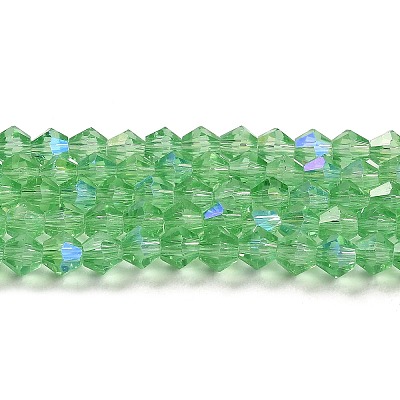 Transparent Electroplate Glass Beads Strands EGLA-A039-T6mm-L24-1