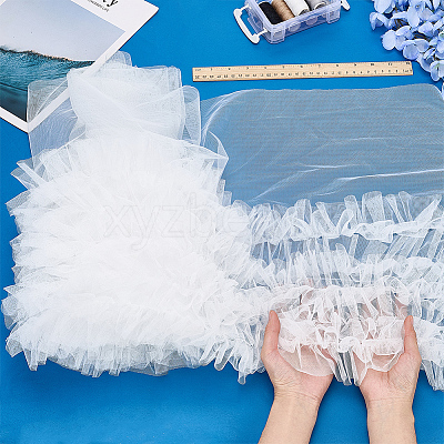 Polyester Lace Ribbon OCOR-WH0105-198-1