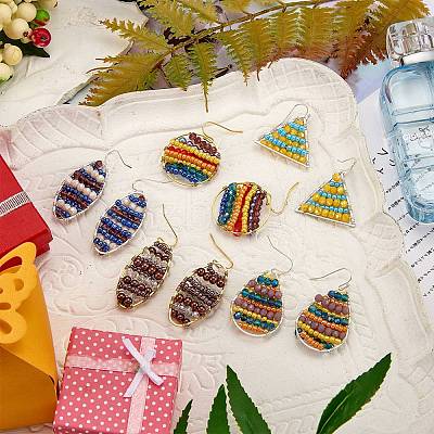 DIY Beads Geometric Drop Earring Making DIY-SZ0007-02-1