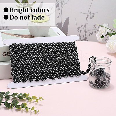 24.5~25 yards Two Tone Polyester Wave Lace Trim Ribbon OCOR-GF0004-35D-1