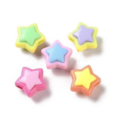 Two Tone Opaque Acrylic Beads SACR-I005-08A-1