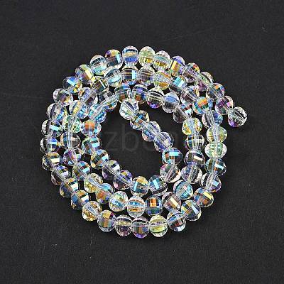 Electroplate Transparent Glass Beads Strands EGLA-B011-08A-AB02-1