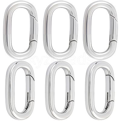 6Pcs Stainless Steel Spring Gate Rings STAS-BBC0008-34C-1