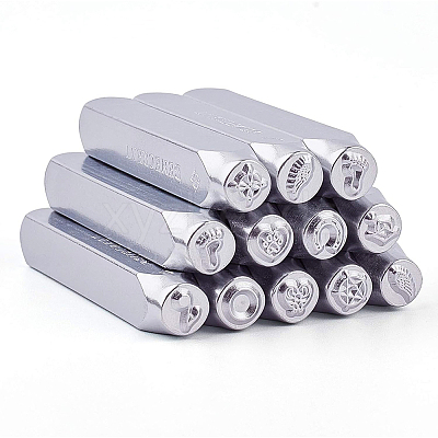 Iron Metal Stamps AJEW-BC0005-77D-1