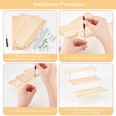 3-Tier Acrylic Model Toy Display Riser ODIS-WH0029-38-1