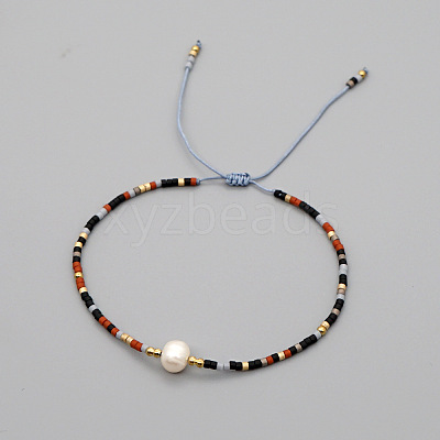 Adjustable Glass Seed Bead Braided Bead Bracelets for Women VT9382-21-1