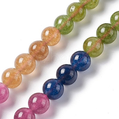 Natural White Jade Imitation Tourmaline Beads Strands G-I334-01B-1