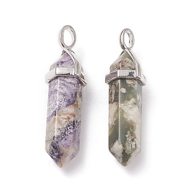 Natural Peace Jade Pointed Pendants X-G-M378-01P-A14-1
