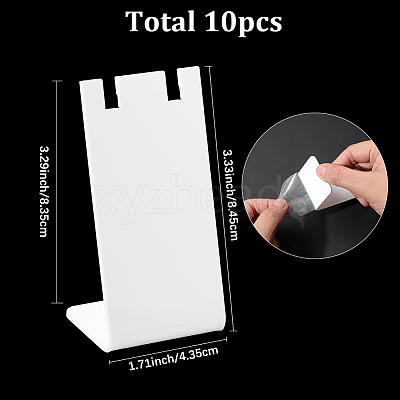 10Pcs L Shaped Acrylic Single Necklace Display Stands NDIS-SC0001-02B-1