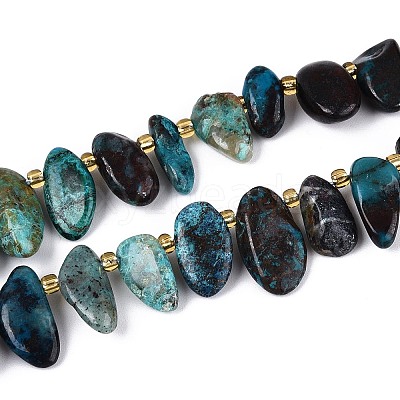Natural Chrysocolla Beads Strands G-Z091-A46-1