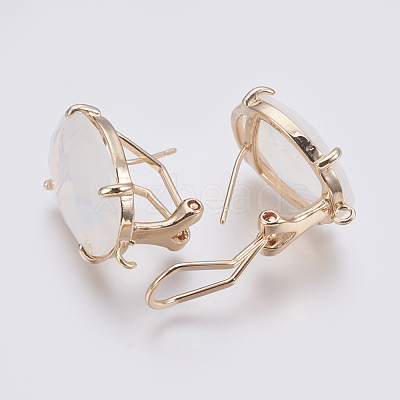 Faceted Glass Stud Earring Findings GLAA-F084-D11-1