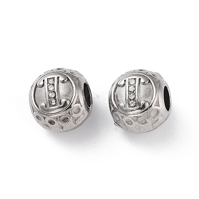 304 Stainless Steel Rhinestone European Beads STAS-A092-10I-P-1