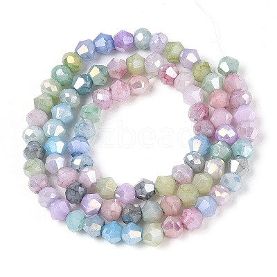 Ombre Effect Dyed Glass Beads Strands GLAA-T025-4mm-09K-1