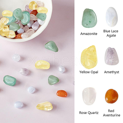 60Pcs 6 Styles Natural Mixed Gemstone Beads Strands G-PH0002-47-1