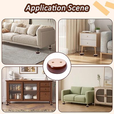 Wood Round Furniture Legs FIND-WH0199-412C-1