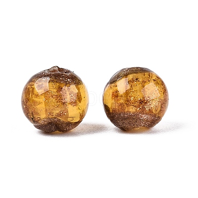 Handmade Gold Sand Lampwork Beads LAMP-N045-01A-08-1