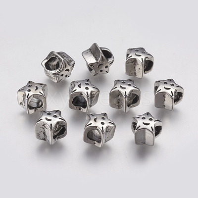 Ion Plating(IP) 304 Stainless Steel European Beads STAS-J022-080AS-1