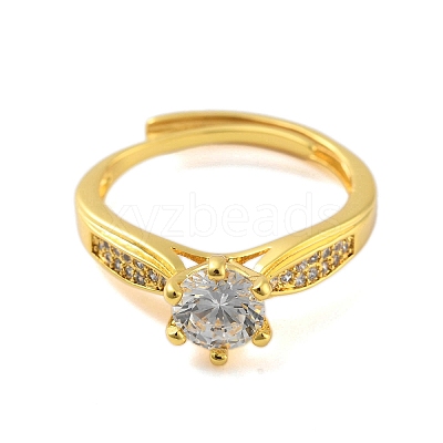 Clear Cubic Zirconia Adjustable Rings RJEW-L120-018G-02-1