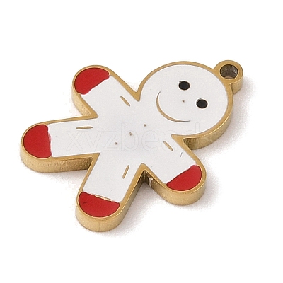 Christmas Theme Ion Plating(IP) 304 Stainless Steel Enamel Pendants STAS-Z083-07G-03-1