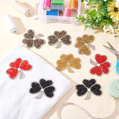 8Pcs 4 Colors Plastic Hotfix Rhinestones DIY-FG0003-62-1