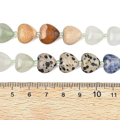 Gradient Color Natural Quartz & Dalmatian Jasper & Blue Spot Jasper & Green Aventurine & Picture Jasper Beads Strands G-B185-A02-1
