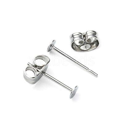 100Pcs 304 Stainless Steel Stud Earring Findings STAS-YW0001-43G-1