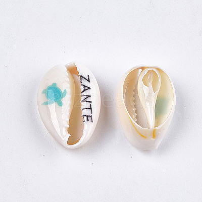 Printed Cowrie Shell Beads SHEL-S276-12A-1