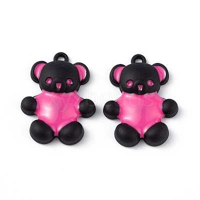 Spray Painted Alloy Pendants PALLOY-K001-41-1